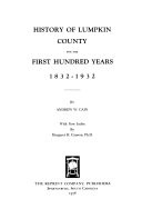 History of Lumpkin County for the First Hundred Years, 1832-1932