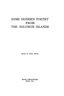 Some Modern Poetry from the Solomon Islands