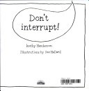Don't interrupt!