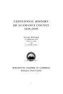 Centennial History of Alamance County 1849-1949