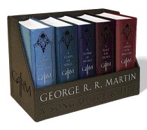 George R. R. Martin's a Game of Thrones Leather-Cloth Boxed Set (Song of Ice and Fire Series): A Game of Thrones, a Clash of Kings, a Storm of Swords,