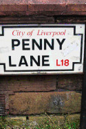Penny Lane Street Sign in Liverpool England UK Journal: 150 Page Lined Notebook/Diary