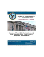 Review of Four FISA Applications and Other Aspects of the FBI's Crossfire Hurricane Investigation