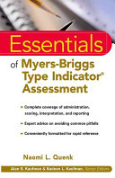 Essentials of Myers-Briggs type indicator assessment