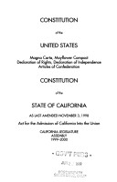 Constitution of the United States of America and the Constitution of the State of California