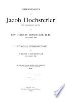 Descendants of Jacob Hochstetler