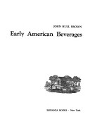 Early American Beverages