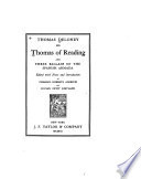 Thomas Deloney: His Thomas of Reading