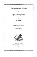 The collected works of Lysander Spooner
