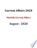 Monthly Current Affairs August 2020