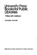 University press books for public libraries