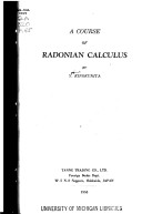 A course of Radonian calculus