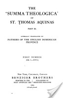 The "Summa Theologica" of St. Thomas Aquinas